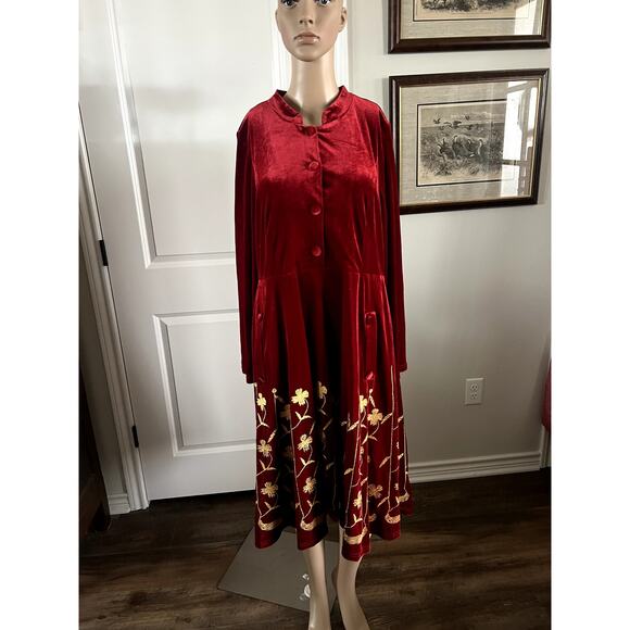 Red long sleeve Tendency dress NWT - Picture 1 of 8